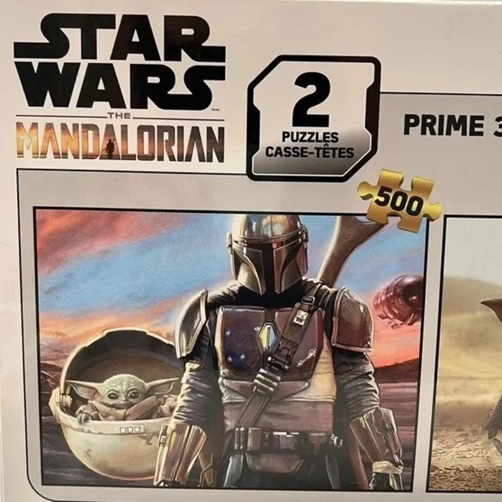 Star Wars the Mandalorian, Disney, 500pc, Prime 3D Lenticular Puzzles 2-Puzzles
